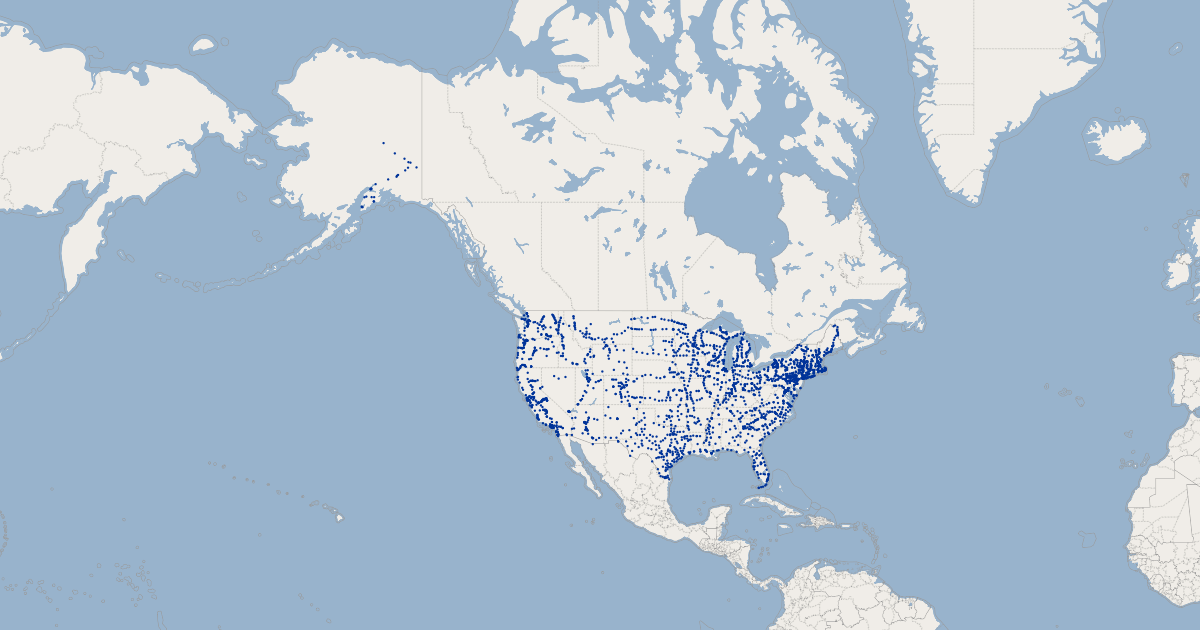 US Intercity Bus - United States of America | GIS Map Data | US Bureau