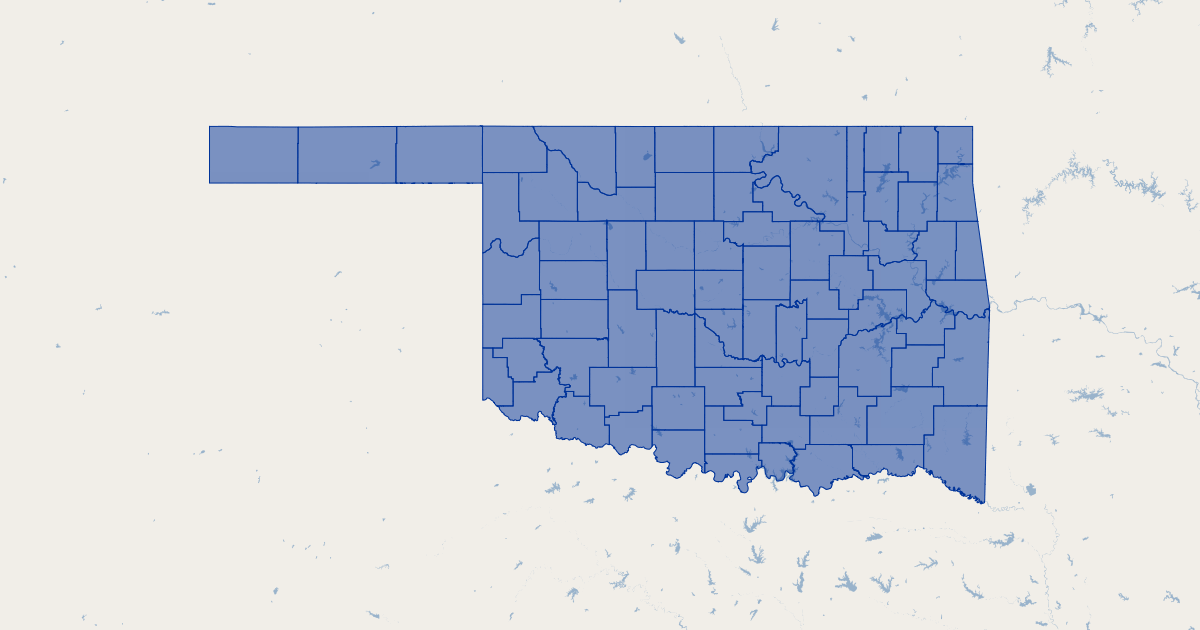 Oklahoma County Boundaries - Oklahoma | GIS Map Data | State of ...