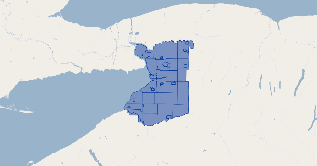 Erie County, New York Municipal Boundaries GIS Map Data Erie County